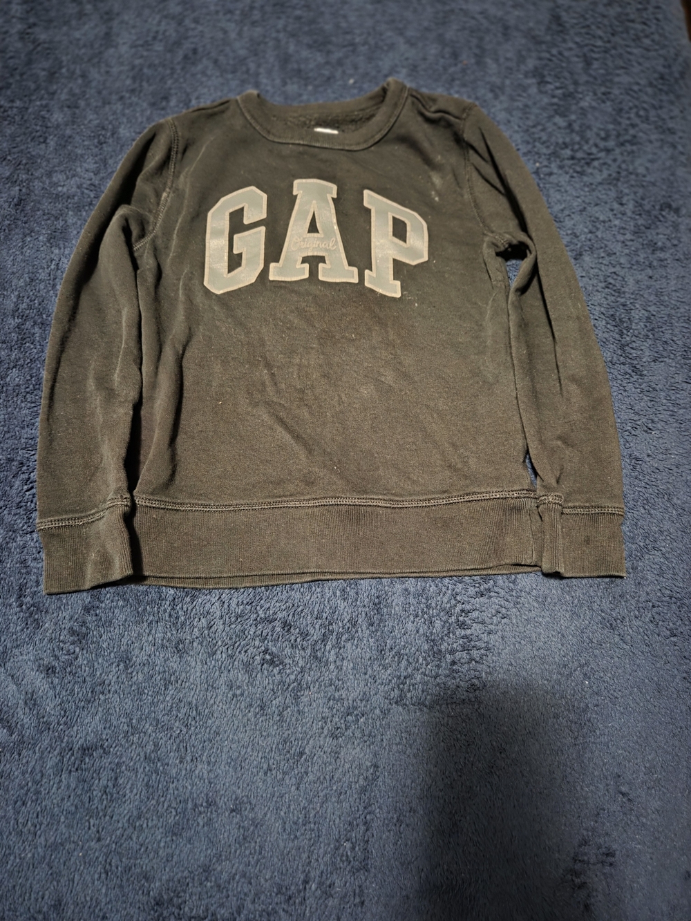 GAP Men's Charcoal Crewneck Sweatshirt with Contrast Logo